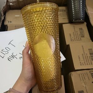 Starbucks Taiwan Gold Bling Studded Cup